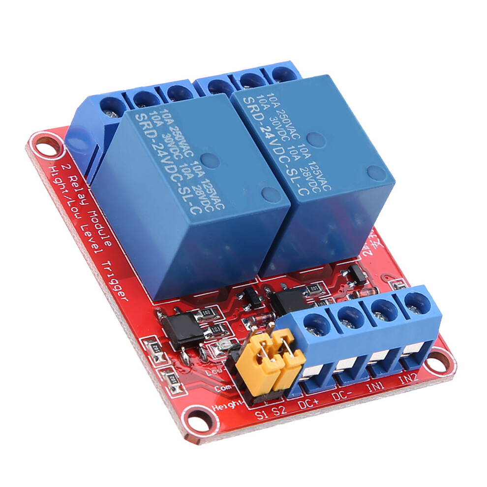 2 Channel 24V Relay Module With Optocoupler Isolation, High/Low Trigger 6911390801525