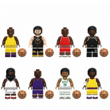 8 PCS Building Blocks Basketball Players Athletes Sports Game Figures Toys for Children