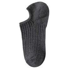 (Dark Grey) 12 Pairs Non-Slip Boat Socks - Breathable Gift