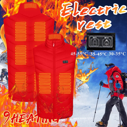 Heated Vest 9-Zone Dual Control USB Powered 1