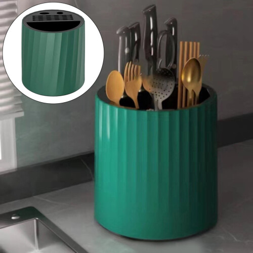 Utensil Storage Stand Rotating Cylinder Holder 6 Slots 1