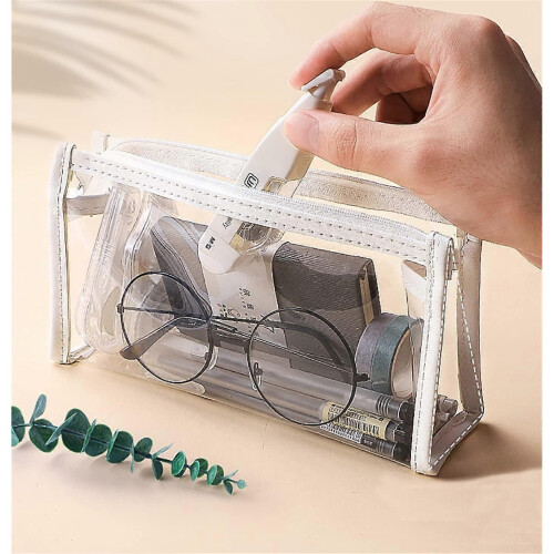 (Purple) Clear Pencil Case See Through Pencil Case (Pink) 2