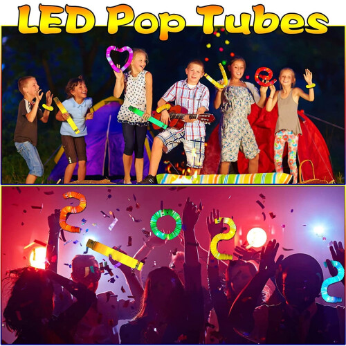 Φωτιστικά LED Pop Tubes, Είδη Πάρτι που Λάμπουν στο Σκοτάδι, Φωτιστικά Στικ για 1
