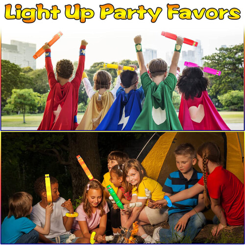 Φωτιστικά LED Pop Tubes, Είδη Πάρτι που Λάμπουν στο Σκοτάδι, Φωτιστικά Στικ για 2