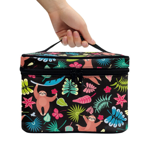 Makeup Brush Bag Jungle Leaf Design Portable Durable 2