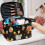 Makeup Bag Maple Leaf Pattern Small Double-Zip Travel 5