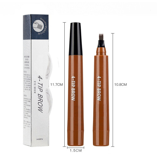 Αδιάβροχο μολύβι φρυδιών 4 άκρων Microblading για γυναίκες, μεγάλης διάρκειας 3D εφέ, 2