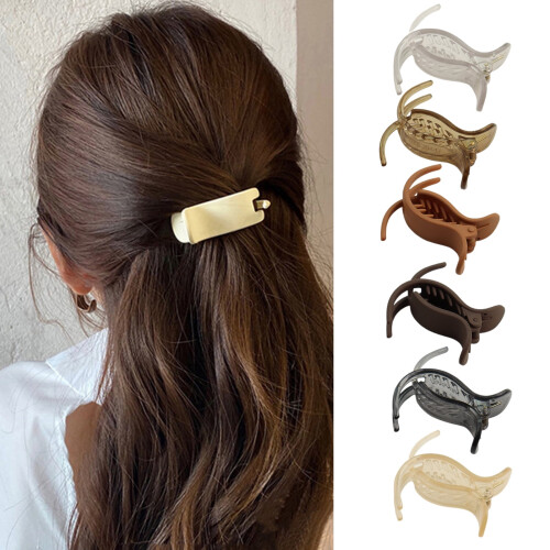 Women's Beige Hair Clip Solid Color One Size 2