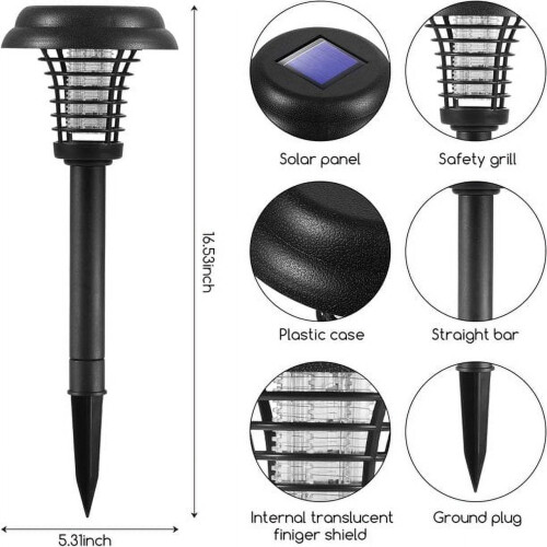 Solar Bug Zapper Outdoor Indoor Waterproof Mosquito Fly 1