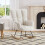 Teddy White Tufted Rocking Chair with Side Pocket 2
