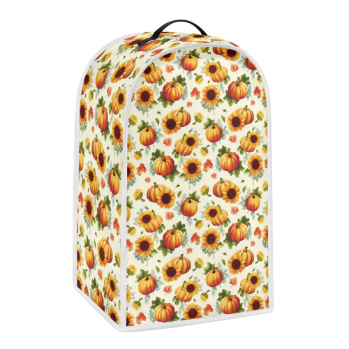 Sunflower and Pumpkin Pattern Food Processor Cover 1pc Blender Covers Polyester AntiSlip for Kitchen Counter Hand Strap 1
