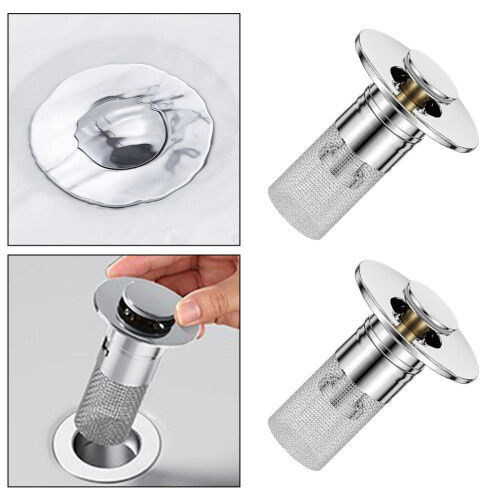 2 in1 Kitchen Sink Drain Strainer Sink Stopper Filter Bathroom Sink Drain Filter 2