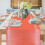 Table Runner Modern Kitchen Decorative Covering 1Pack Orange Polyester 14X19In 7