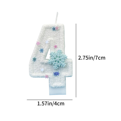 Snowflake Number Candles 0-9 for Cake Decoration 2