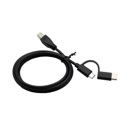 Cabo OTG para conectar smartphone à impressora, cabo micro USB e cabo USB-C para USB-B. 1