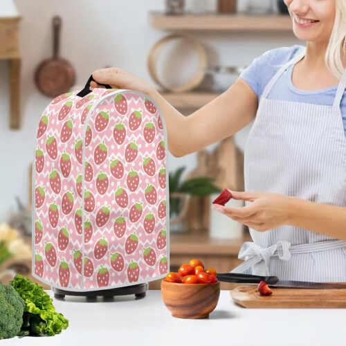 Strawberry Pattern 1pc Dust Cover Polyester Elastic for Women 2