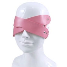 (Pink) Leather Blindfold Mask for Adults & Couples