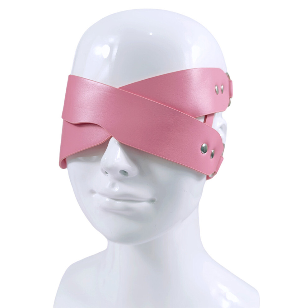 Phui-Pet-Supplies (Pink) Leather Blindfold Mask For Adults, Couples - Sm Toy