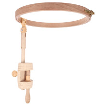 Adjustable Wooden Embroidery Stand with 360 Rotatable Cross Stitch Frame and Beech Wood Base