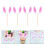 Pink Bunny Ear Cake Toppers Synthetic Durable 30 Pcs 6