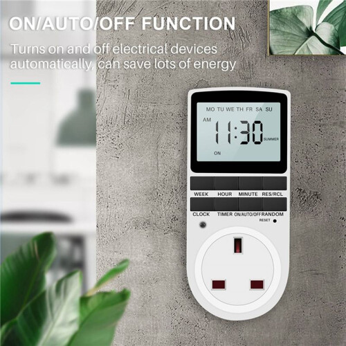 3X Uk Plug Digital Timer Plug Socket, Electrical Programmable Plug in Timer  for Light, B and More, 13A/2900W Max 1