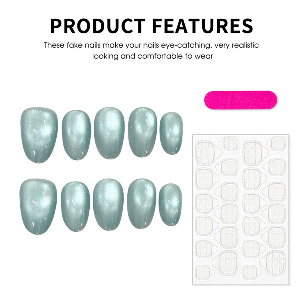 Creation-3C (Xs) 10Pcs Press On Nails - Cat Eyes, Durable & Comfort