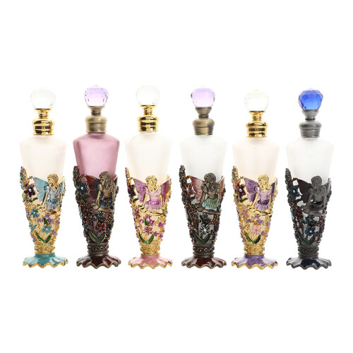 Delicate Glass Perfume Bottle With Enamel Embellishment-B 1