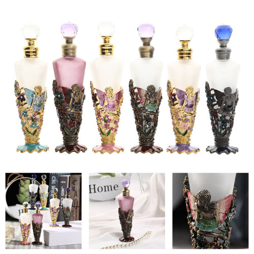 Delicate Glass Perfume Bottle With Enamel Embellishment-B 2