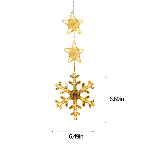 Christmas Window Light Snowflake Warm White 3-LED 9.4 inch 2