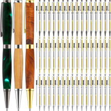 Kit de 60 Stylos à Rotation pour Stylos Fins de 7 mm, avec Recharge, pour Projets de Tournage sur Bois, Loisirs Créatifs et Cadeaux.