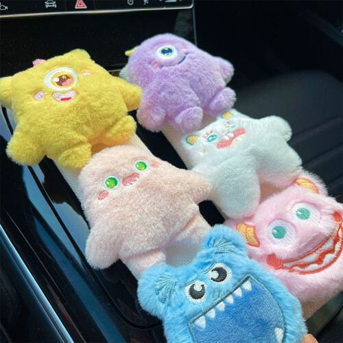 Car Seat Belt Pads Cute Monster Design 1 Pair 2