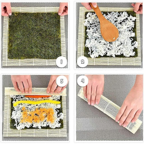 Bamboo Sushi Rolling Mat, 9.5x9.5 Inch, 4 PCS Set 2