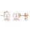 Pearl Stud Earrings Gold Plated 3 Pairs 8mm 2