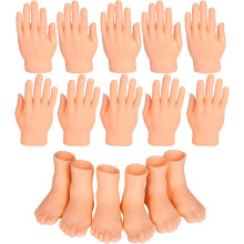 Eindeloos plezier met kleine vingerhandjes, realistisch ontwerp voor feestartikelen en grappige optredens, miniatuur handpoppetjes, set van 10