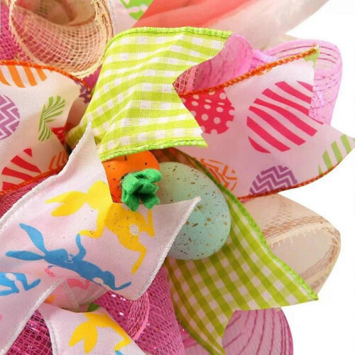 Easter Door Wreath Bunny Butt Ear Decorative Holiday Window Spring Summer 2