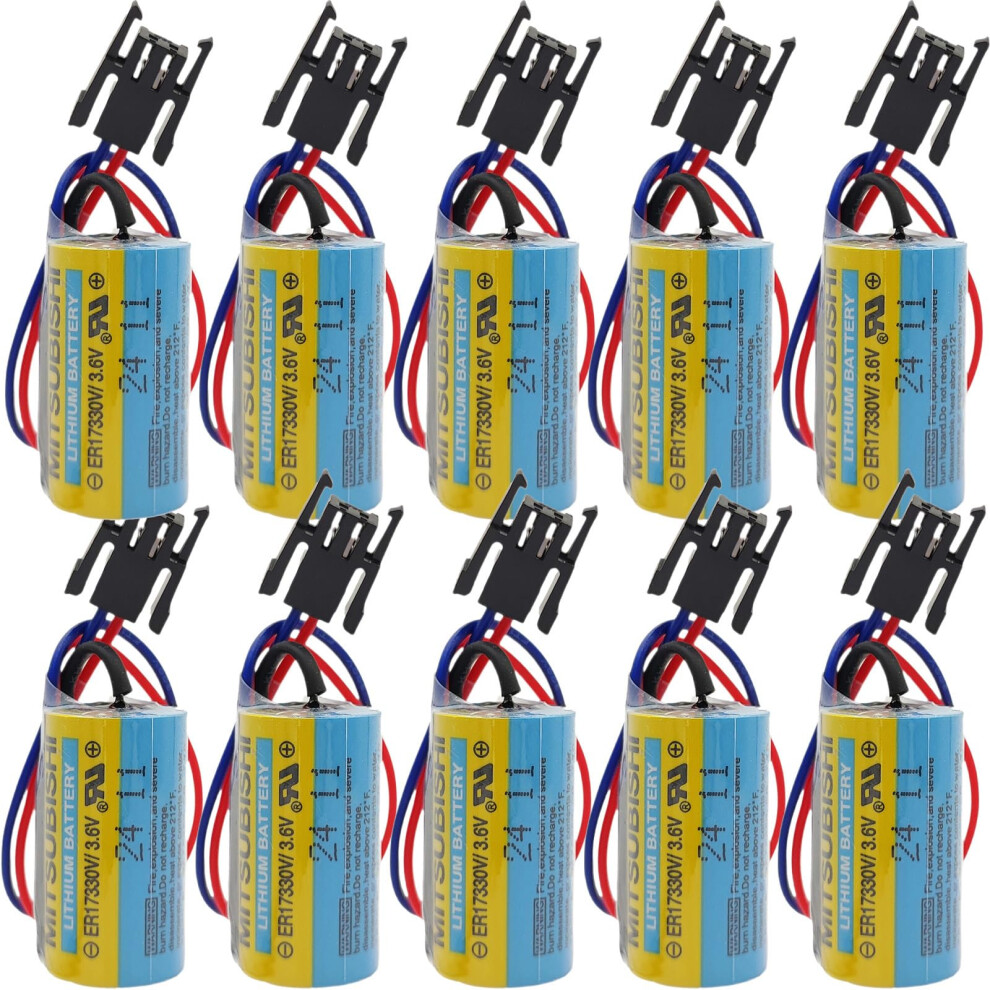 10Pcs Er17330v 3.6V Plc Lithium Backup Battery With Plug A6bat Mrbat For Servo Driver 9092120233308