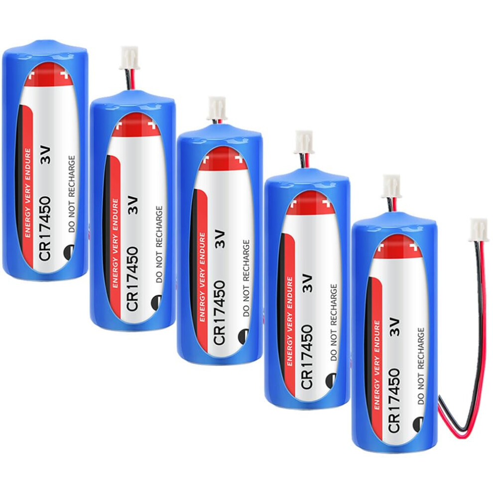5Pack Cr17450 3V Lithium Battery 2400Mah Nonrechargeable With 2.54 Plug For Eve Backup 9330225054368