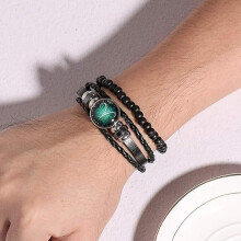 Handgefertigtes, gewebtes Armband für Sternzeichen-Fans, Vintage-Lederarmband aus hypoallergenem Material, trendiges Schmuckgeschenk mit