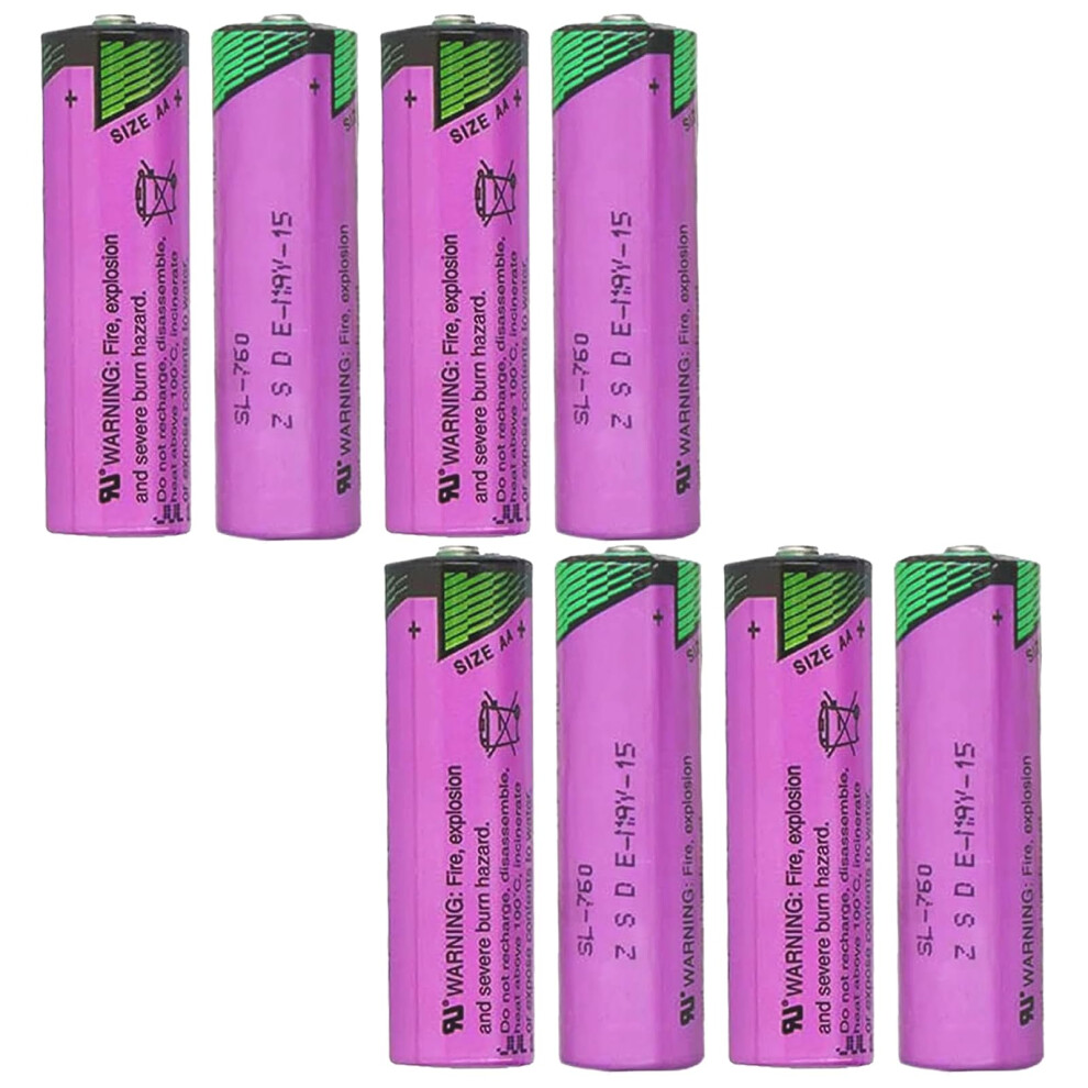 8 Pack 3.6V 2200Mah Lithium Aa Battery Replacement For Tadiran Sl760, Plc And Industrial Devices 9771547609131