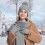 Women's Knitted Hat Scarf Glove Set Double Wool Warm 2