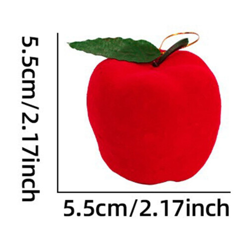 Ensemble de 6 pendentifs de Noël en forme de pomme rouge floquée 2