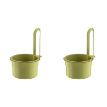 2X New Faucet Hanging Strainer,Kitchen Sink Drain Strainer,Press Automatic Dumping Kitchen Draining Basket Green