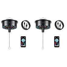 2X Moteur à Boule Disco avec Télécommande et Lumières Disco - 30 LED RVB Lumineuses pour DJ, Fête, Maison, Groupes, Noël, Mariage, Camping.