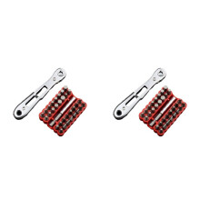 2X Jeu de Clés à Cliquet 34 en 1, Double Sens, 36 Dents, Embouts Hexagonaux Torx en Acier, Tournevis Non Électrique, Outil Industriel de