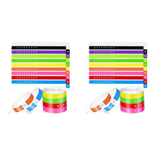120 Bracelets en Vinyle en 10 Couleurs, Bracelets en Plastique pour Événements, Bracelets en Plastique Fluo pour Événements