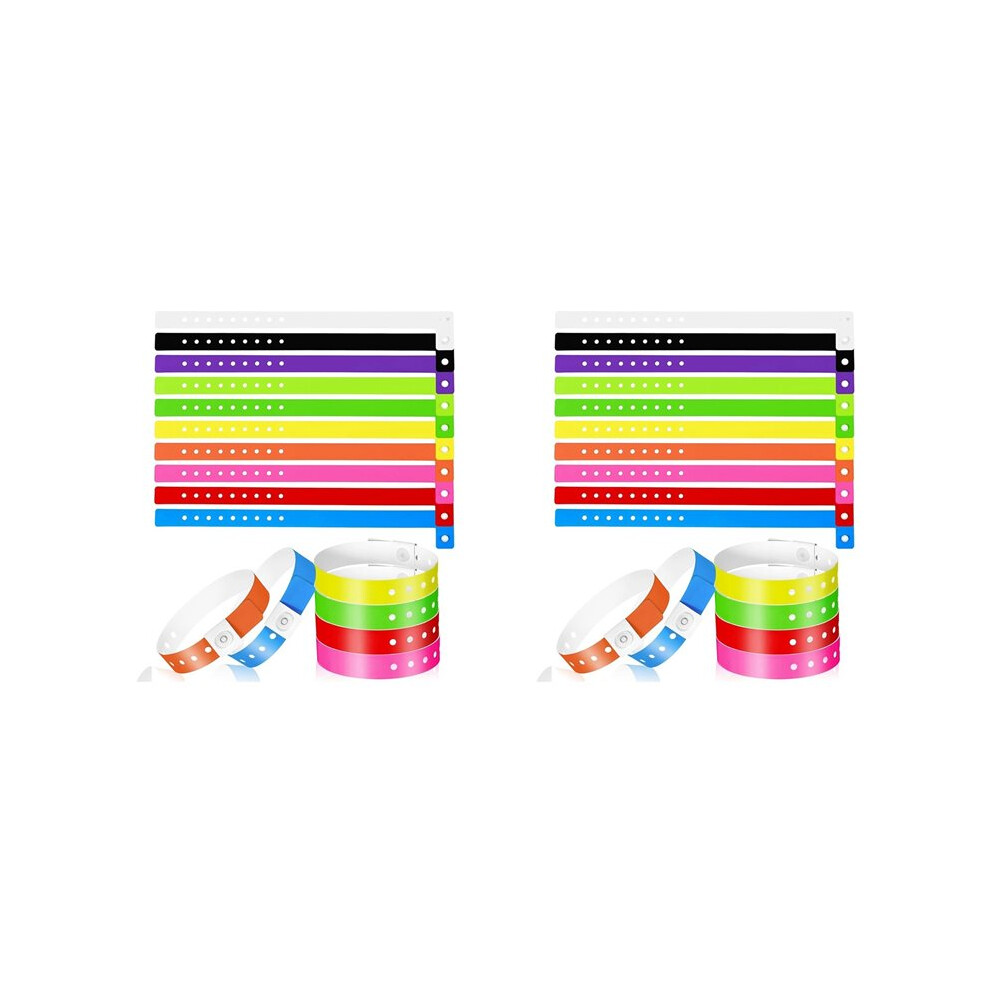 120 Pcs Vinyl Wristband In 10 Colors, Plastic Wristbands For Events, Neon Plastic Event Wristbands 6033601664405