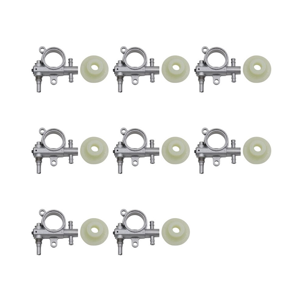 8Set 2500/3800 Chainsaw Spare Parts Chainsaw Oil Pump With Worm Drive Gear Fit For Chain Saw 25Cc/38Cc Silver 4711127499443