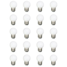 E27 Led-Lampen - E27 1W Pe Frosted Led Globe Kleurrijk Wit/Rood/Groen/Blauw/Geel Lamp 220V -20 Stuks(Wit)