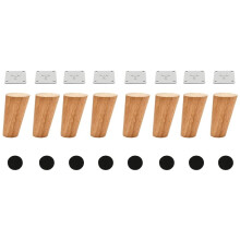 Wood 4 Inch Tapered Furniture Legs Set of 8 Round Solid Unfinished Mid Century Couch Feet Replacement Legs for Sofa