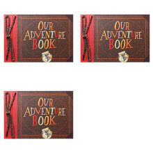 3X Album Photo de Scrapbooking, Album de Livre D'Aventure, pour Anniversaire, Mariage, , (Livre D'Aventure)